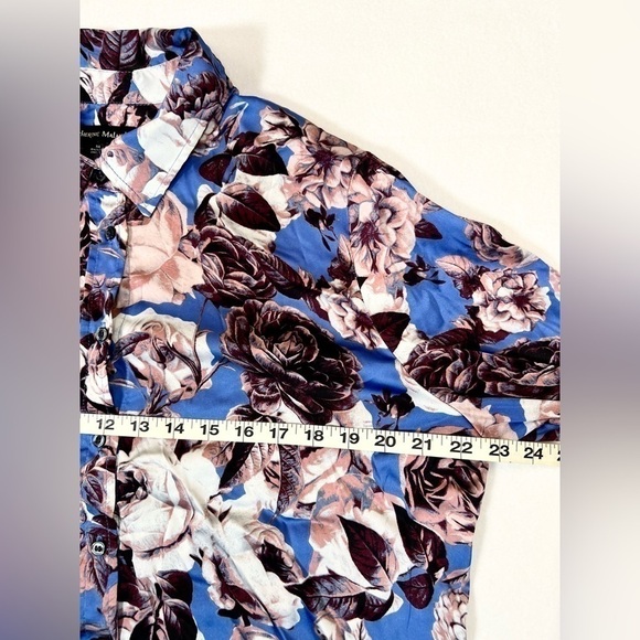 CATHERINE MALANDRINO Women’s Long Sleeve Button Down Floral Blouse Feminine XL - Picture 12 of 13